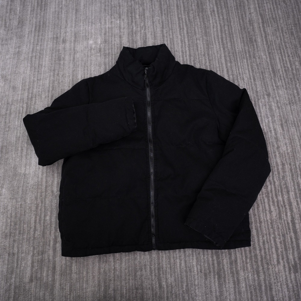 John Galt Puffer Jacket Womens One Size Black Excellent Canvas Zip Up Quilted